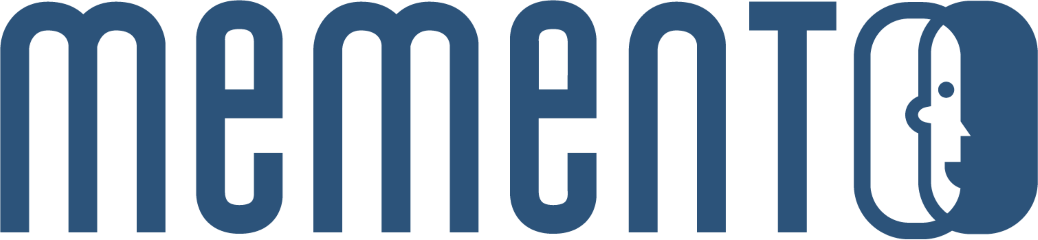 Logo Memento - compress bleu